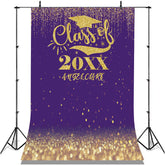 Lofaris Personalized Gold Bokeh Glitter Purple Grad Backdrop